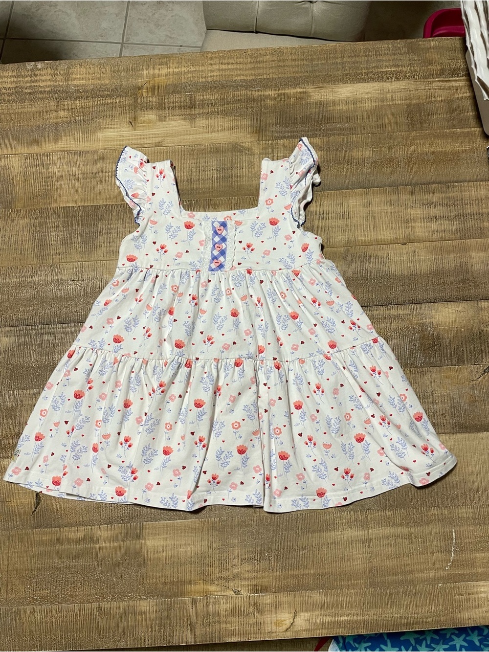 wild flowers White Floral Tiered Shirt with Flowers